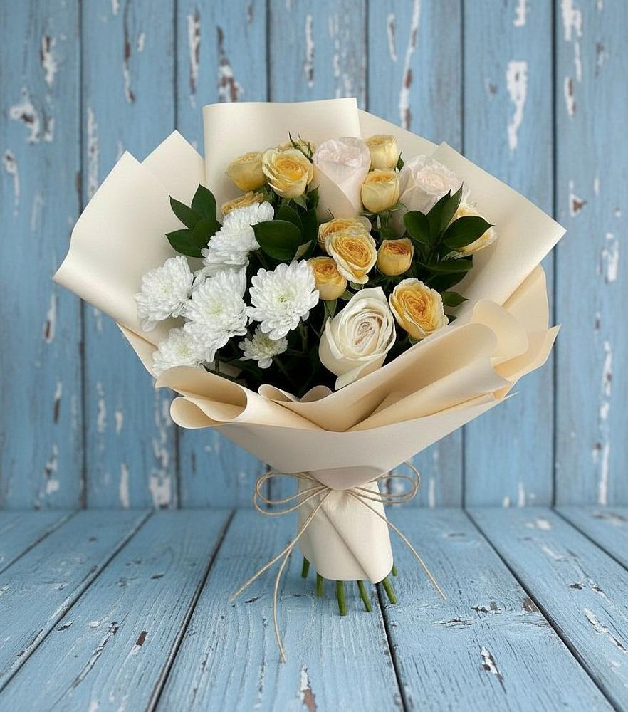 Букет цветов из: Розы и Хризантемы в Горноуральский