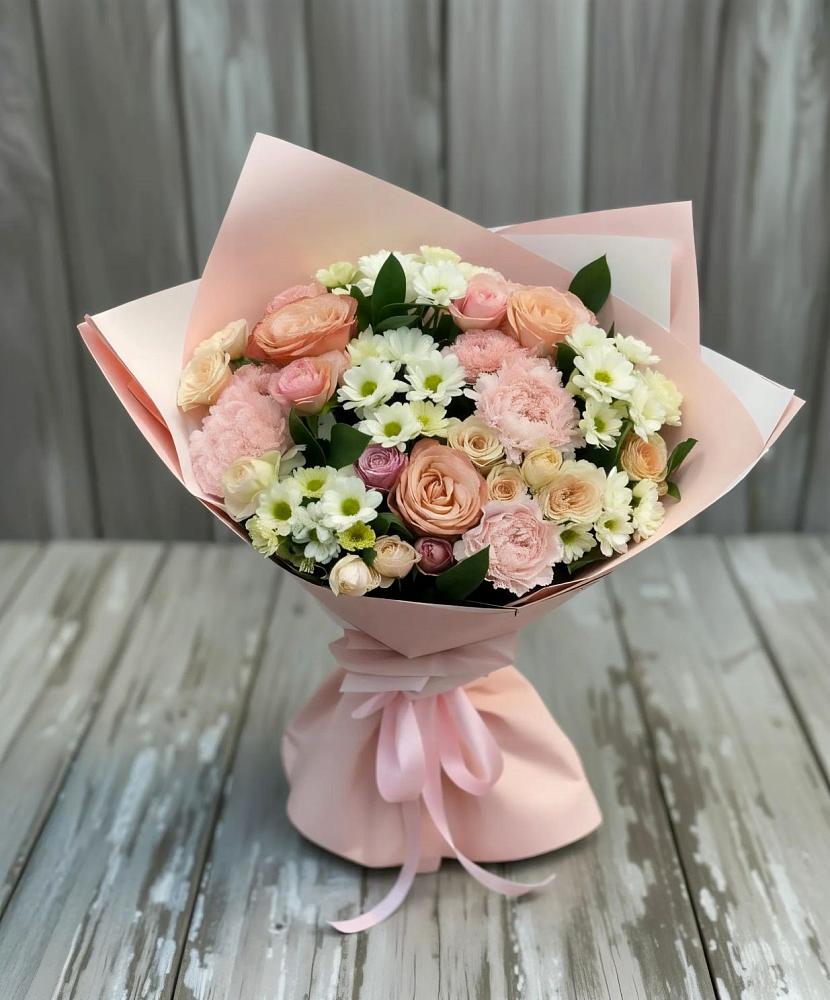 Букет цветов из: Гвоздики, Розы и Хризантемы в Горноуральский