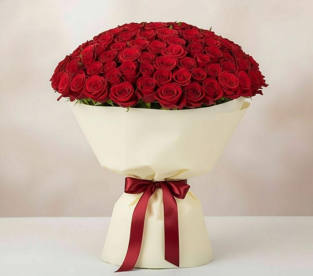 Букет 101 Красная роза Милано в Горноуральский