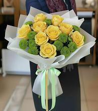 Букет цветов из:  Хризантемы и Розы #REPLACE_PRED# Горноуральский