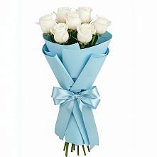 Букет 7 белых роз Проуд в Горноуральский