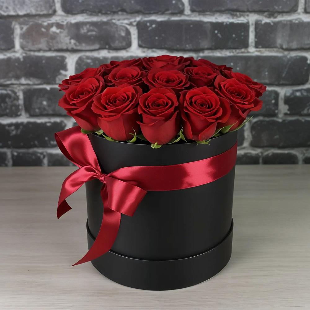 Цветочная композиция из Розы в шляпной коробке в Горноуральский